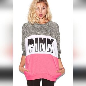 Pink Victoria Secret Sweatshirt Size Large Pink,White & Black